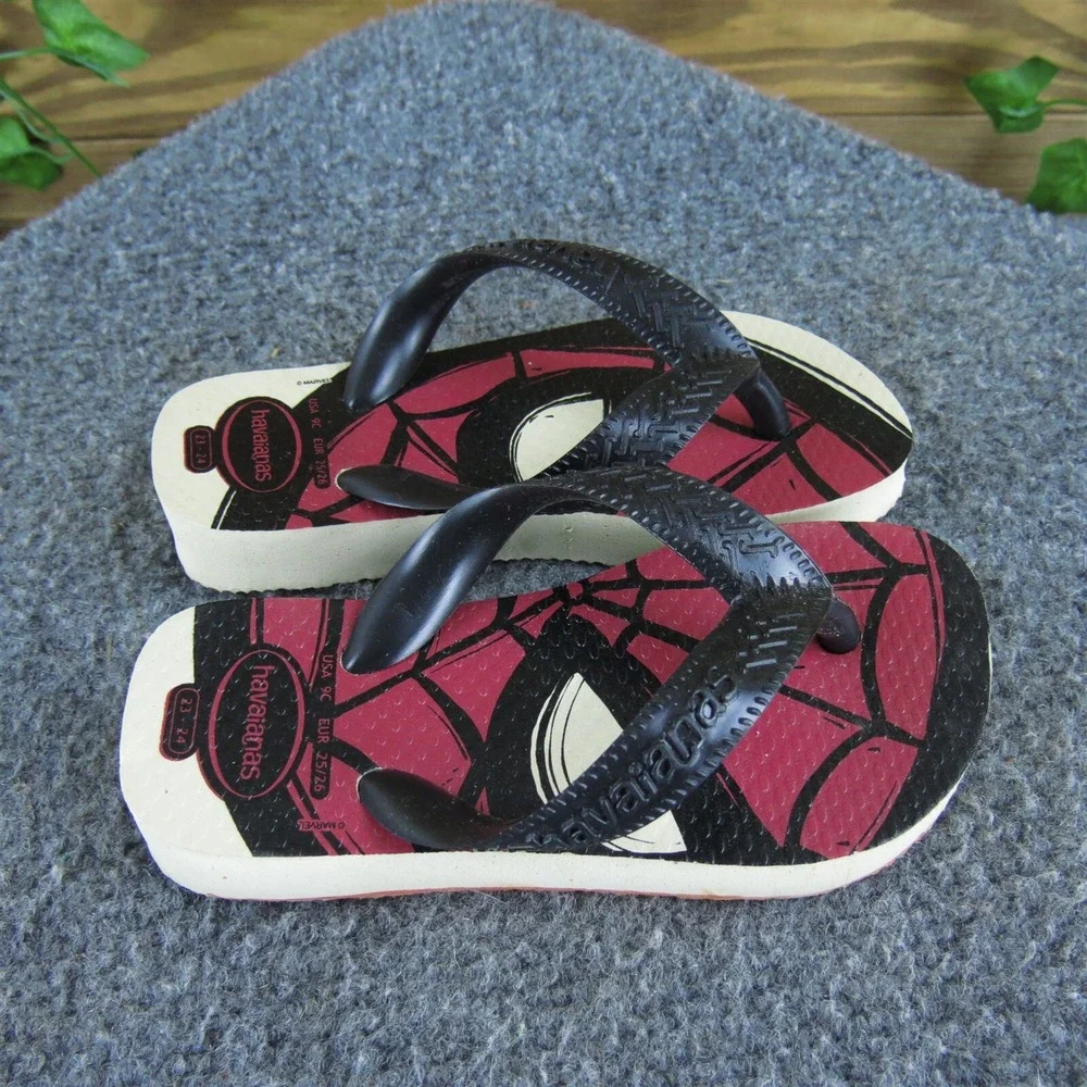 Havaianas Boys Flip Flop  Sz T 9 Medium Red Synthetic Slip On‎